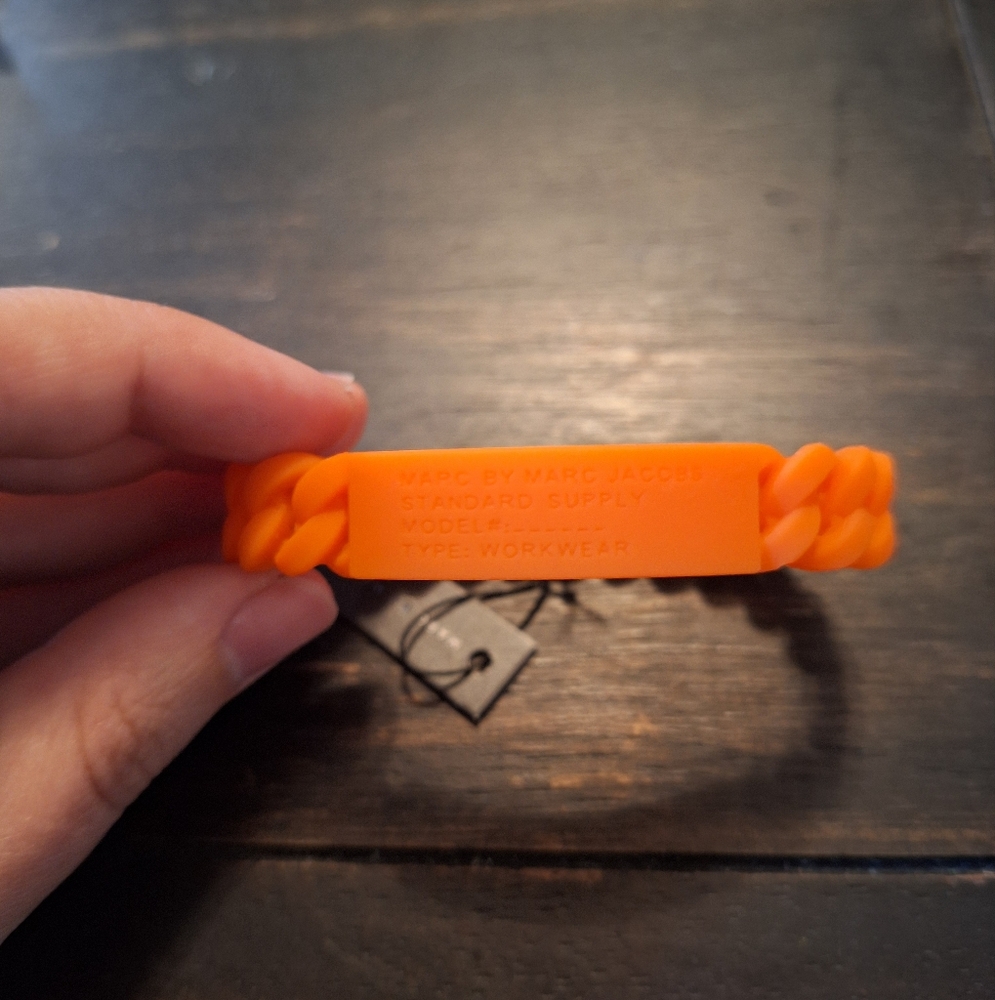 Vibrant Orange Marc Jacobs Silicone Chain Bracelet